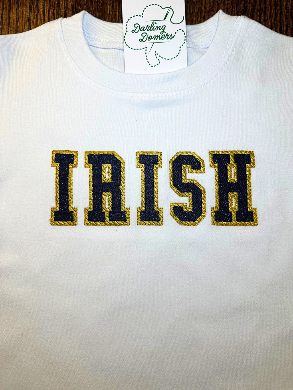 Irish Gold and Navy Applique Shirt