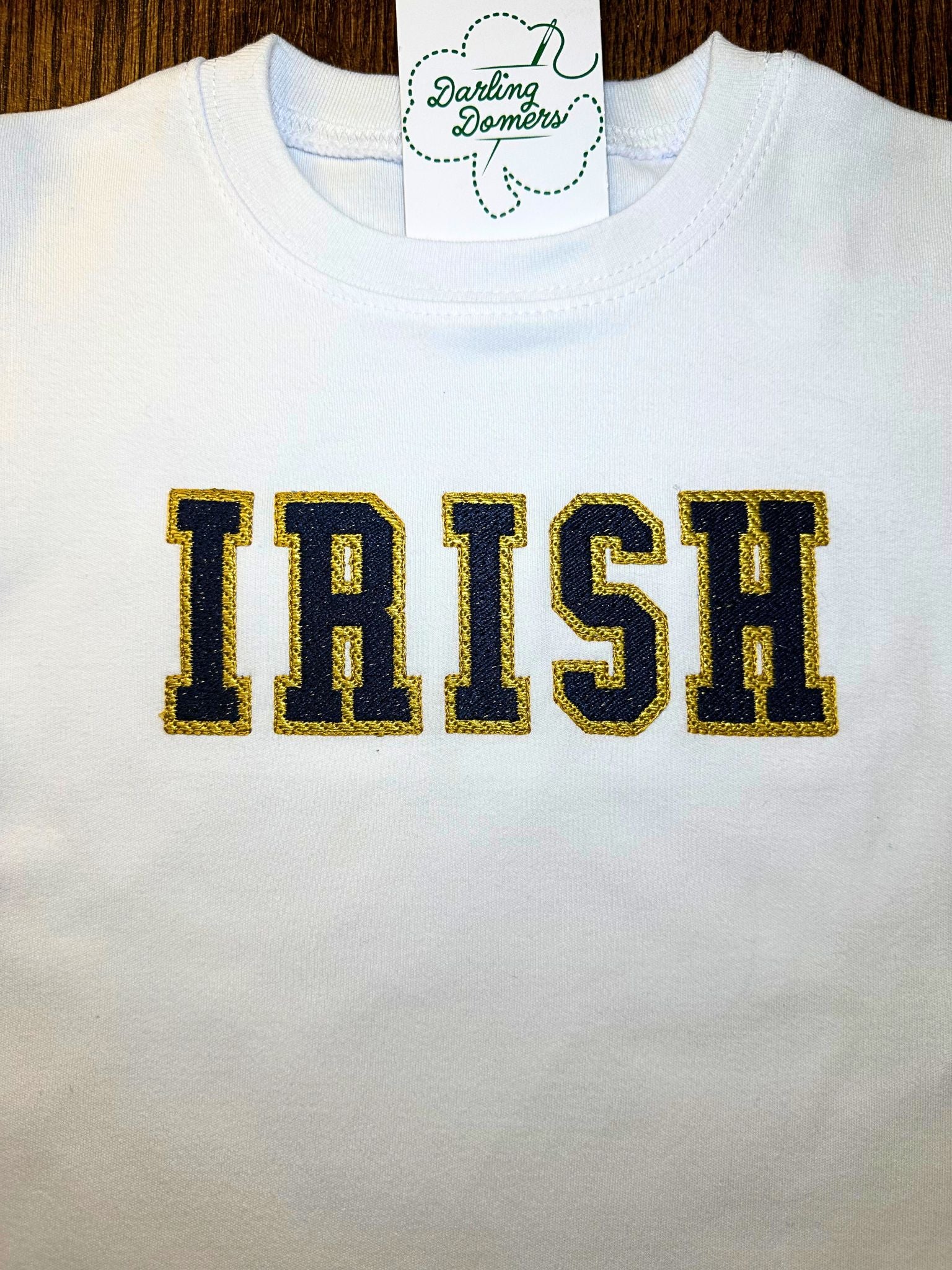 Irish Gold and Navy Applique Shirt