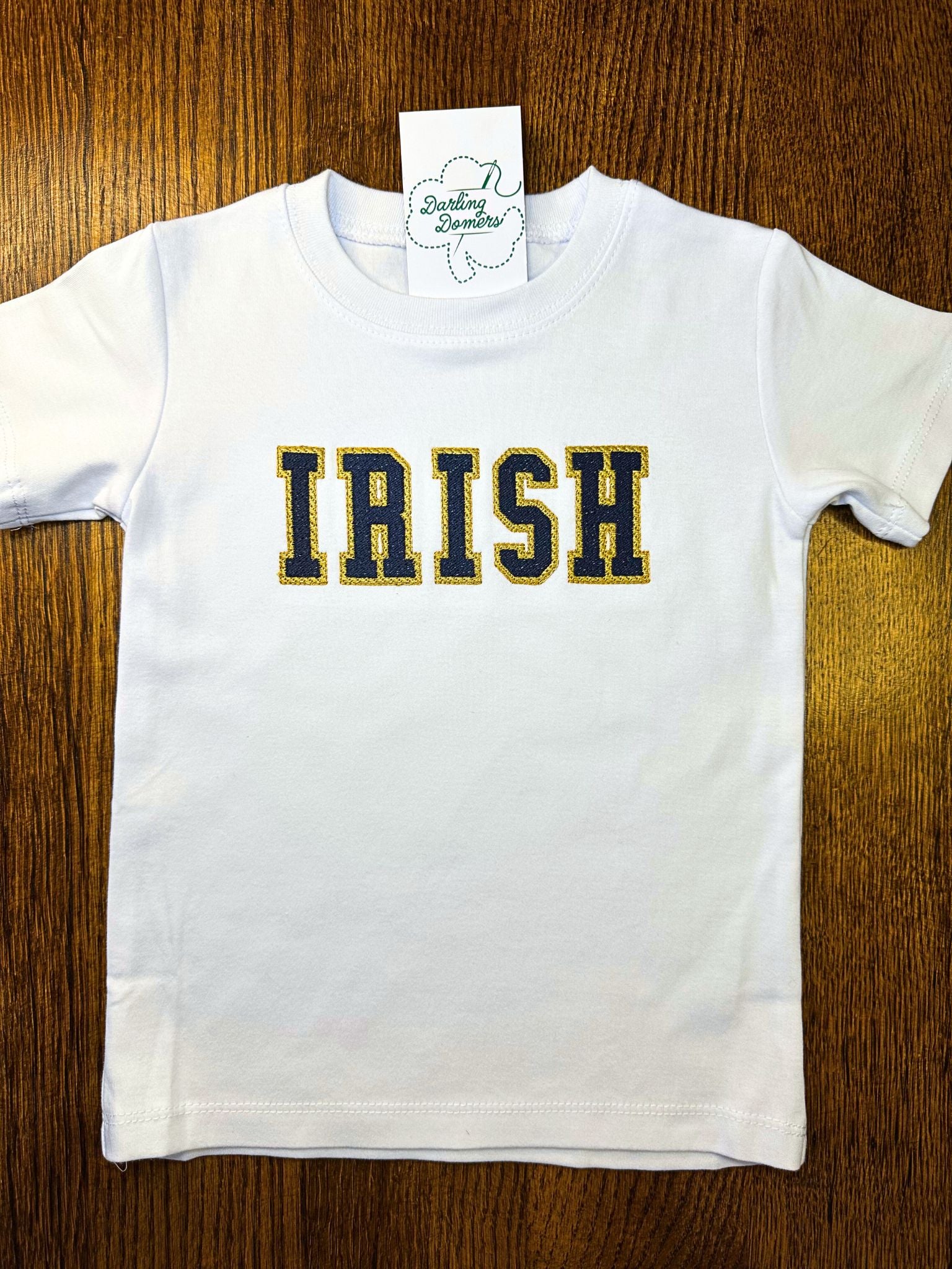 Irish Gold and Navy Applique Shirt