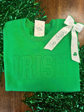 Adult Monochromatic Green Applique Sweatshirt