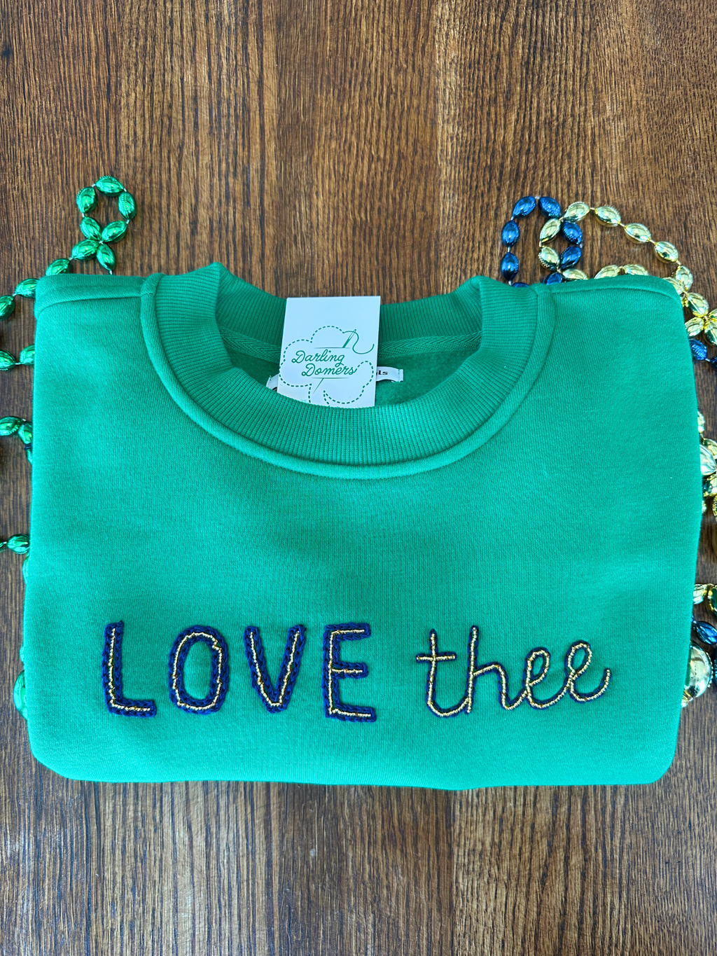 Love Thee Hand Beaded Embroidered Sweatshirt