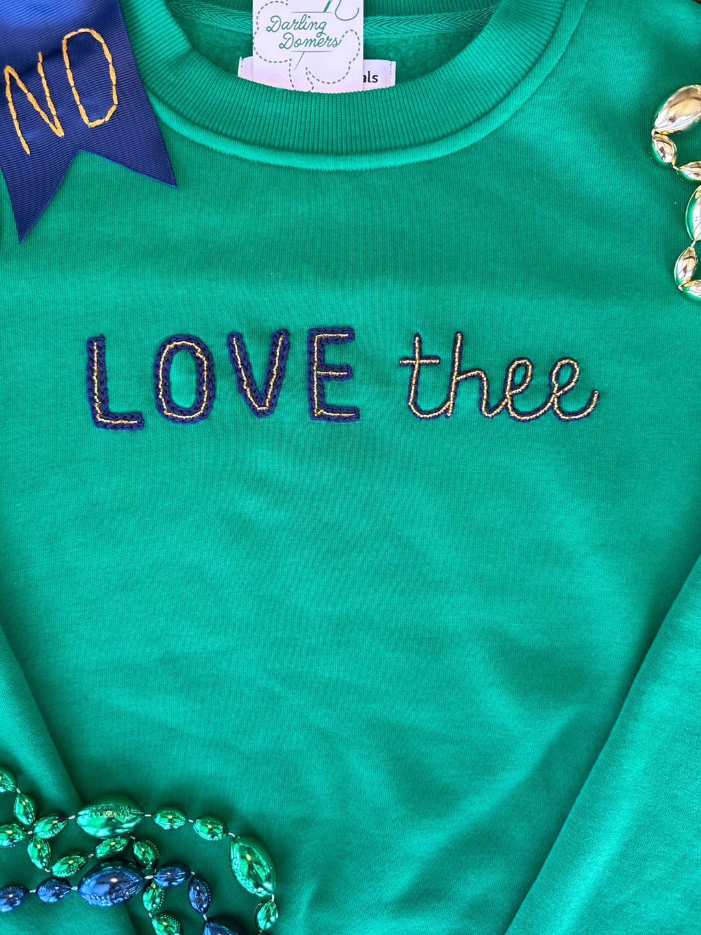 Love Thee Hand Beaded Embroidered Sweatshirt