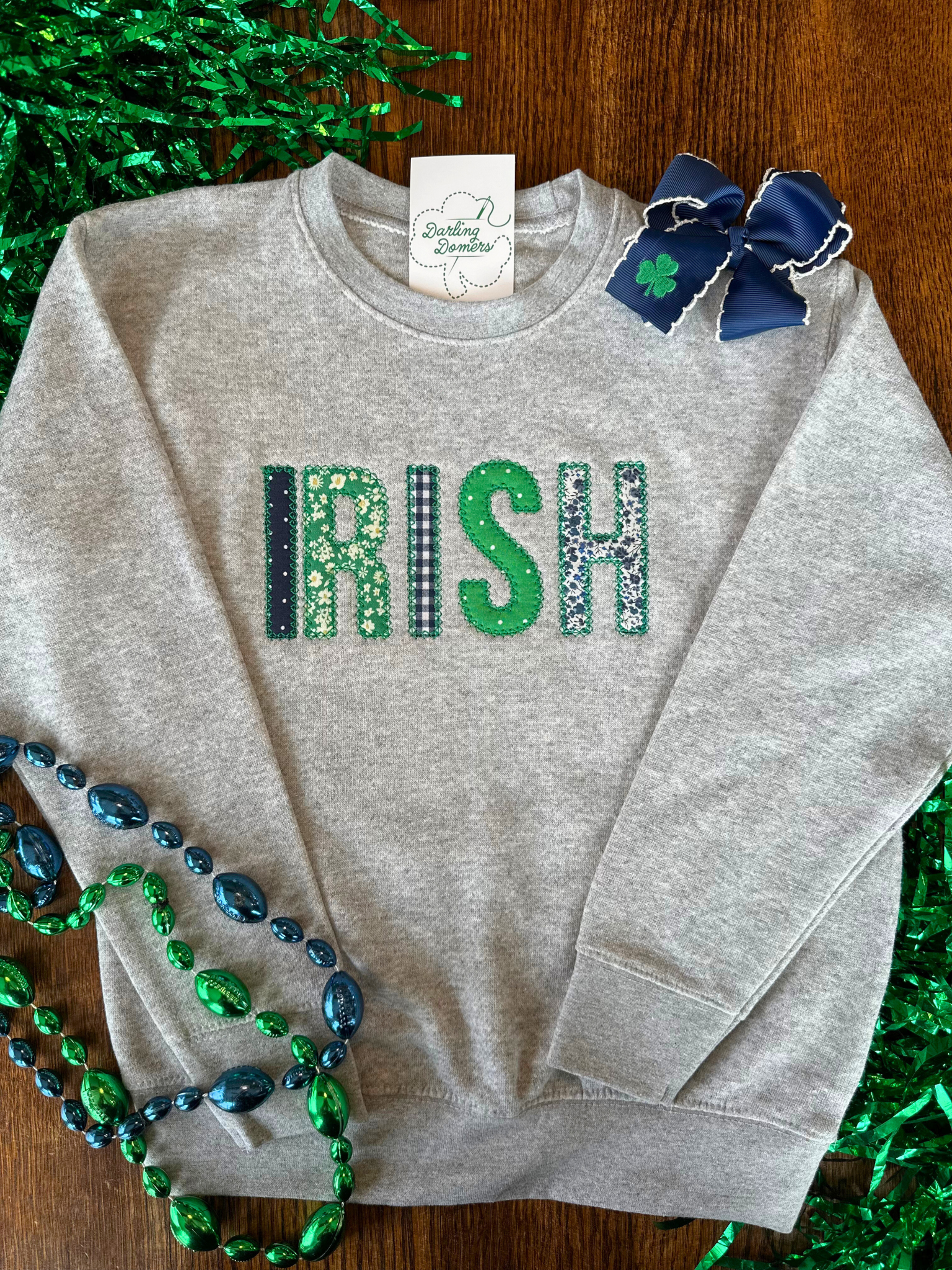 Adult Irish Diamond Applique Sweatshirt