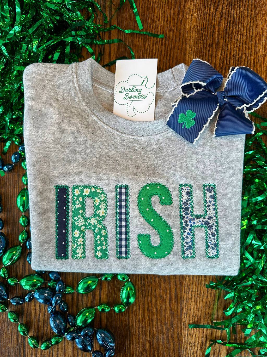 Adult Irish Diamond Applique Sweatshirt