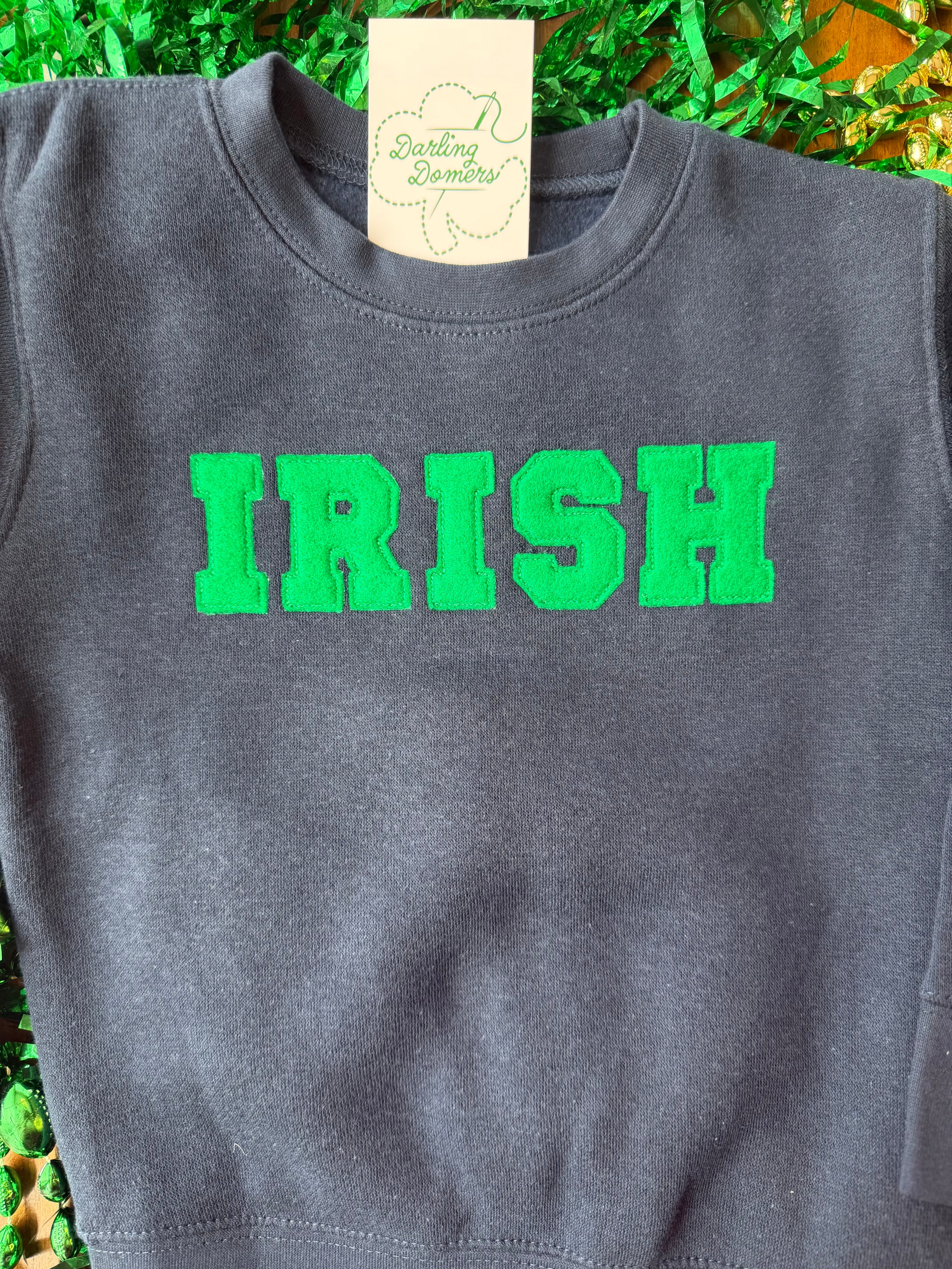 Varsity Irish Felt Applique Sweatshirt
