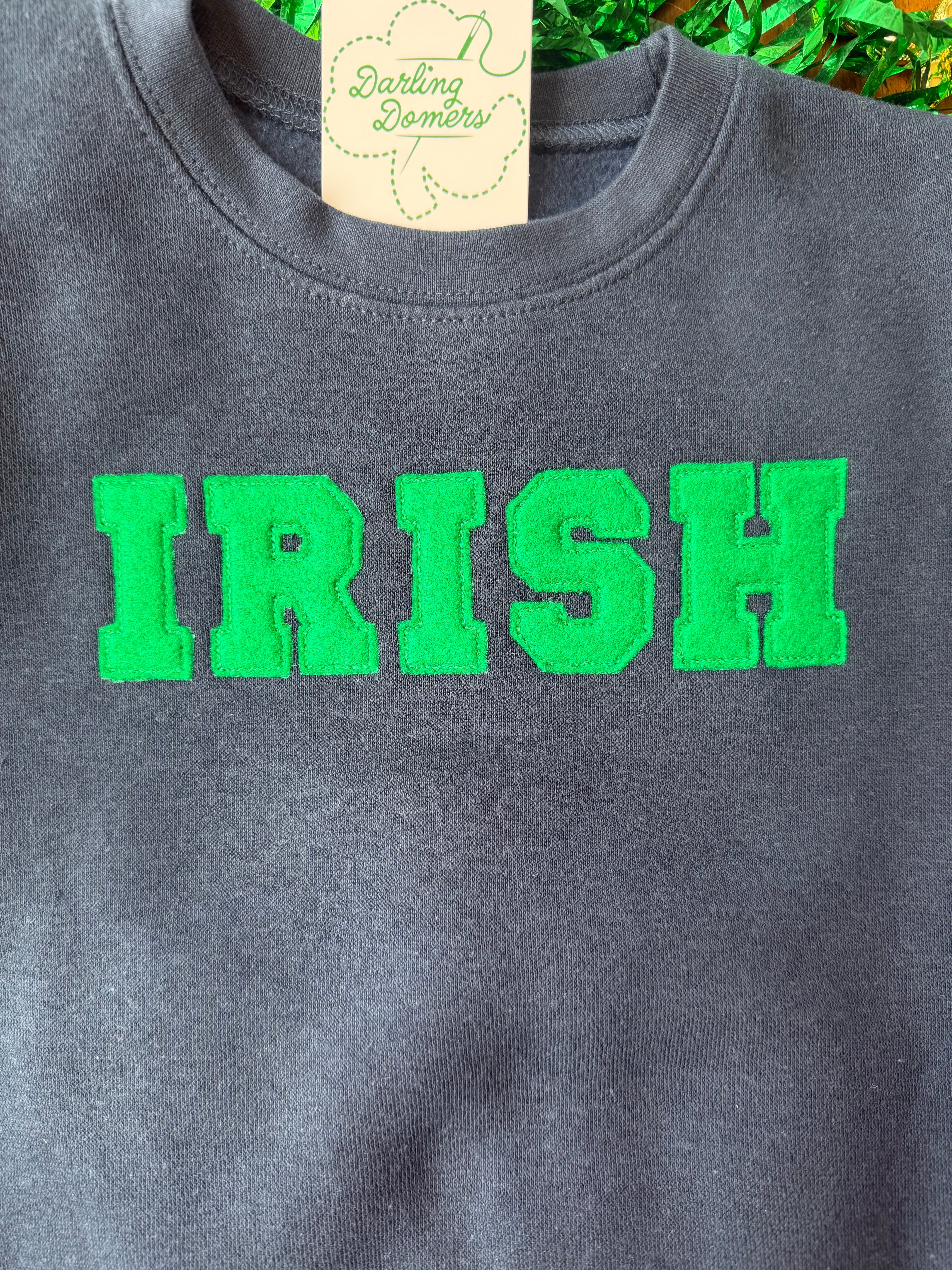 Varsity Irish Felt Applique Sweatshirt