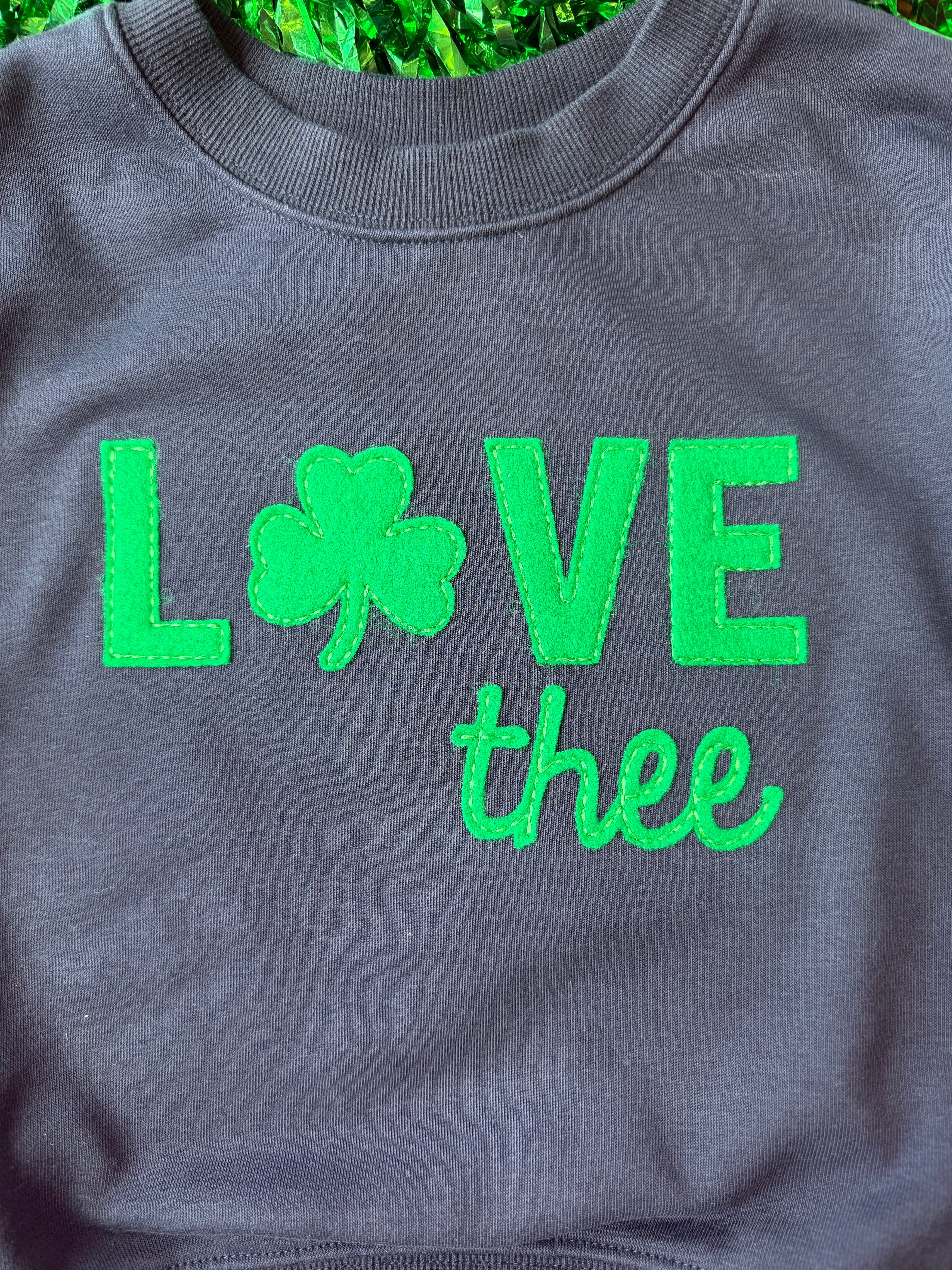 Kids Love Thee Felt Applique Sweatshirt