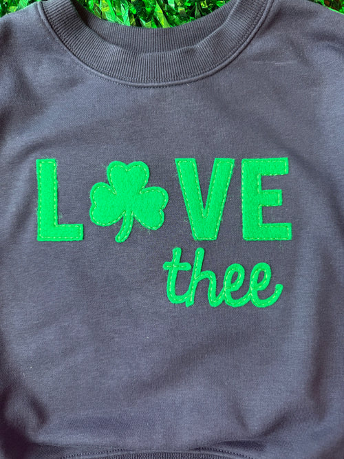 Adult Love Thee Felt Applique Sweatshirt
