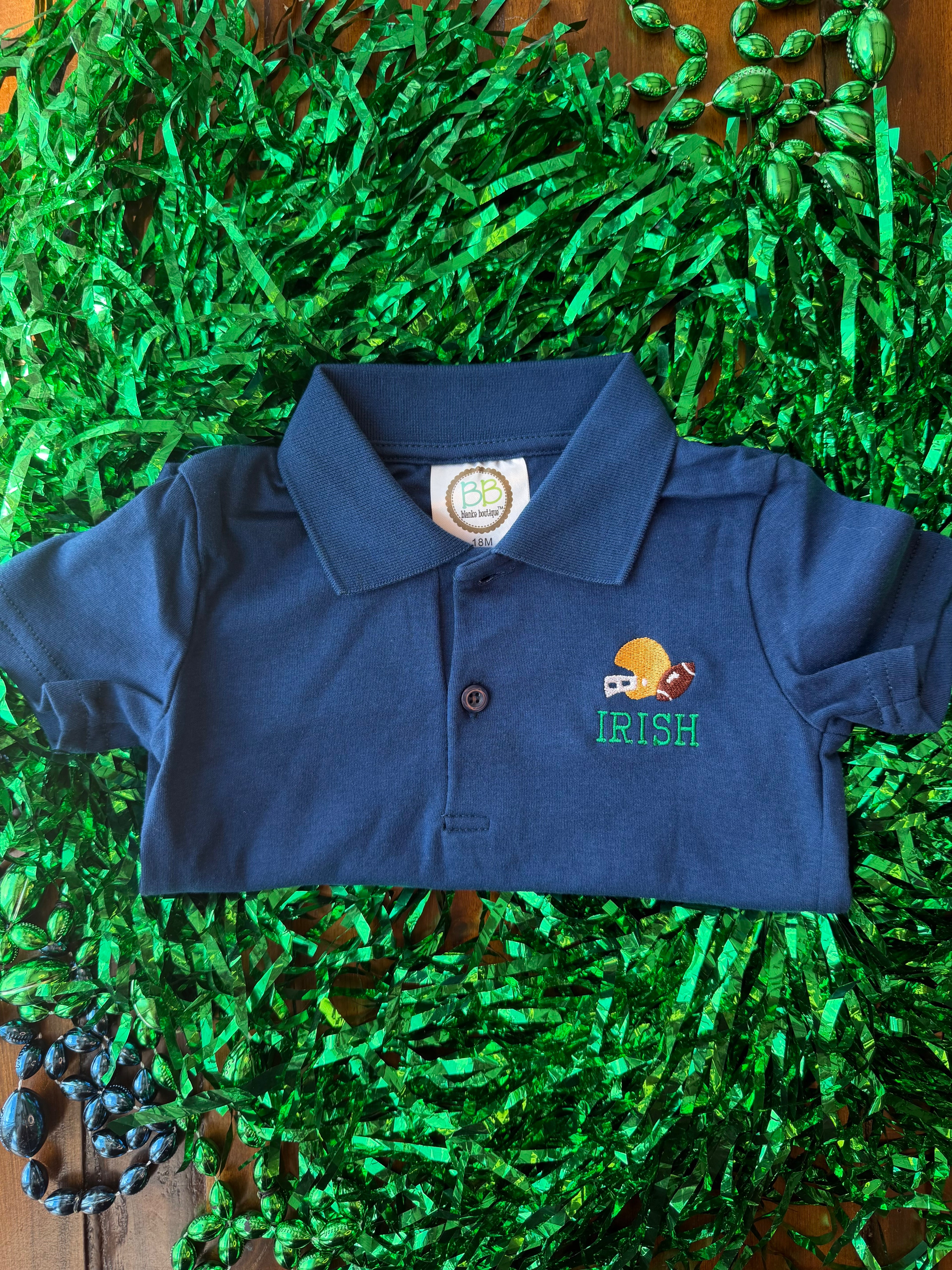 Navy Polo with pocket embroidery