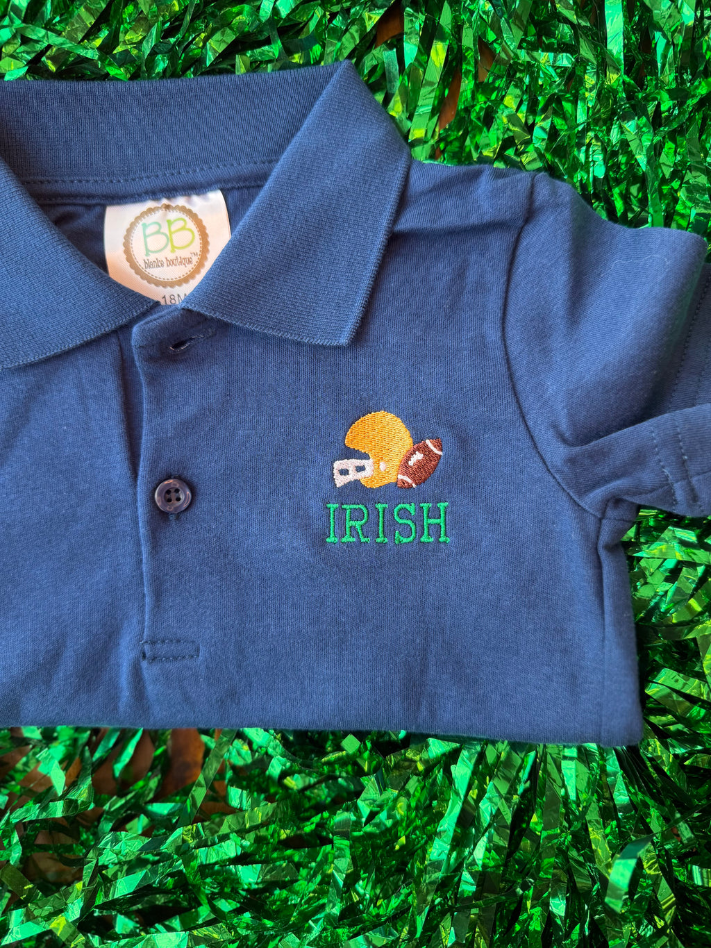 Navy Polo with pocket embroidery