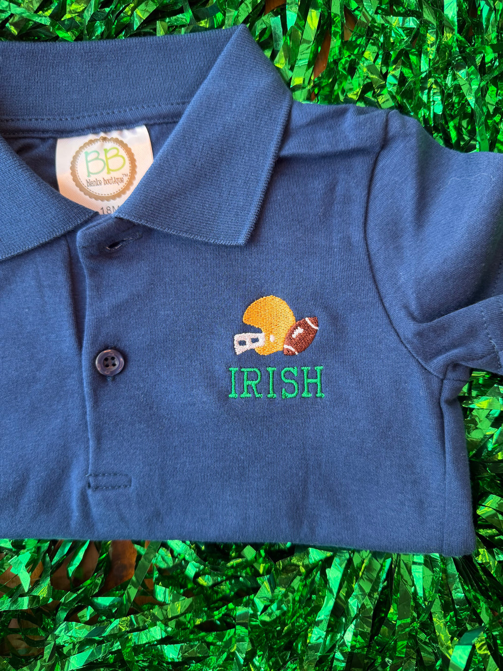 Navy Polo with pocket embroidery