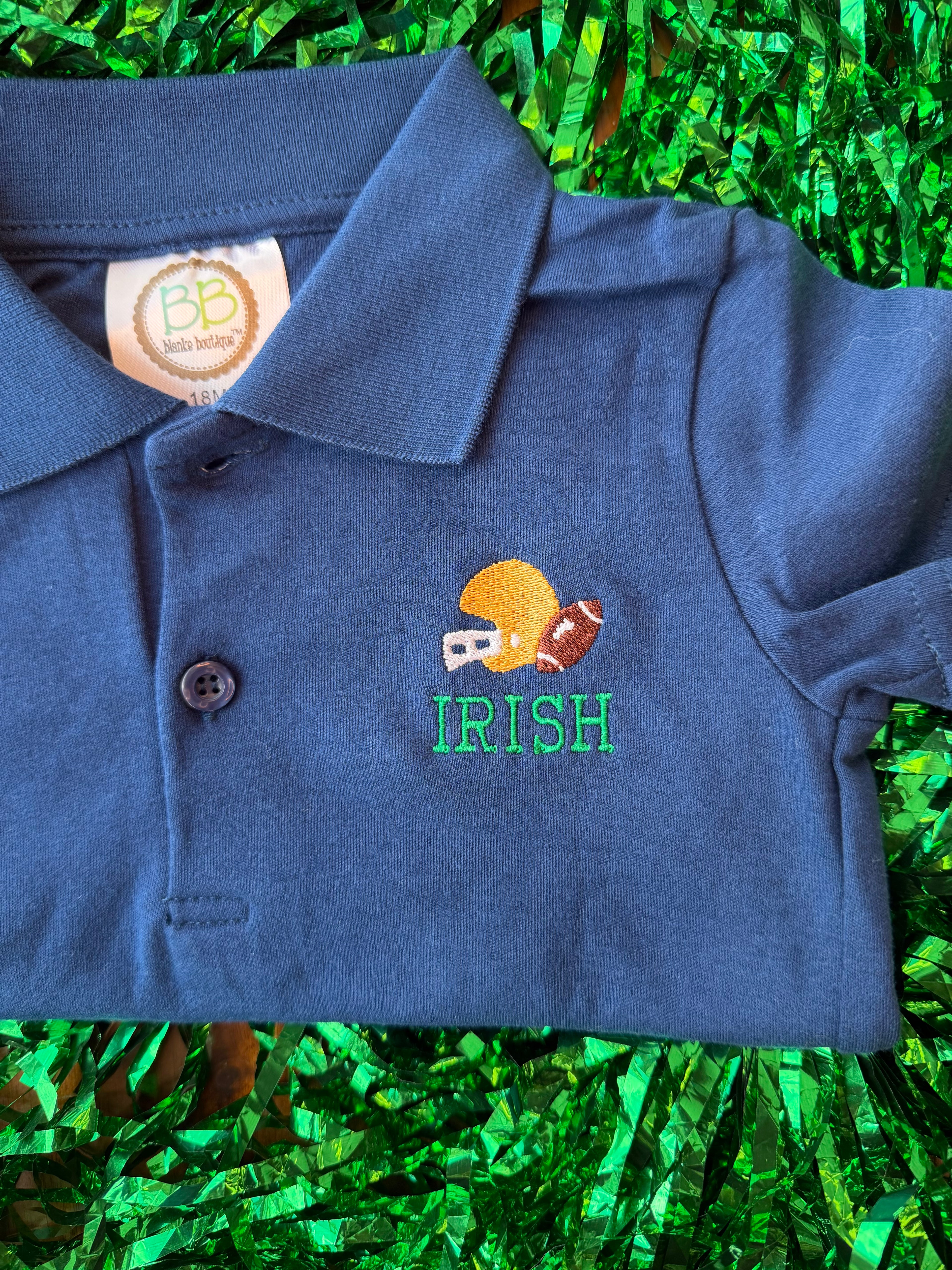 Navy Polo with pocket embroidery