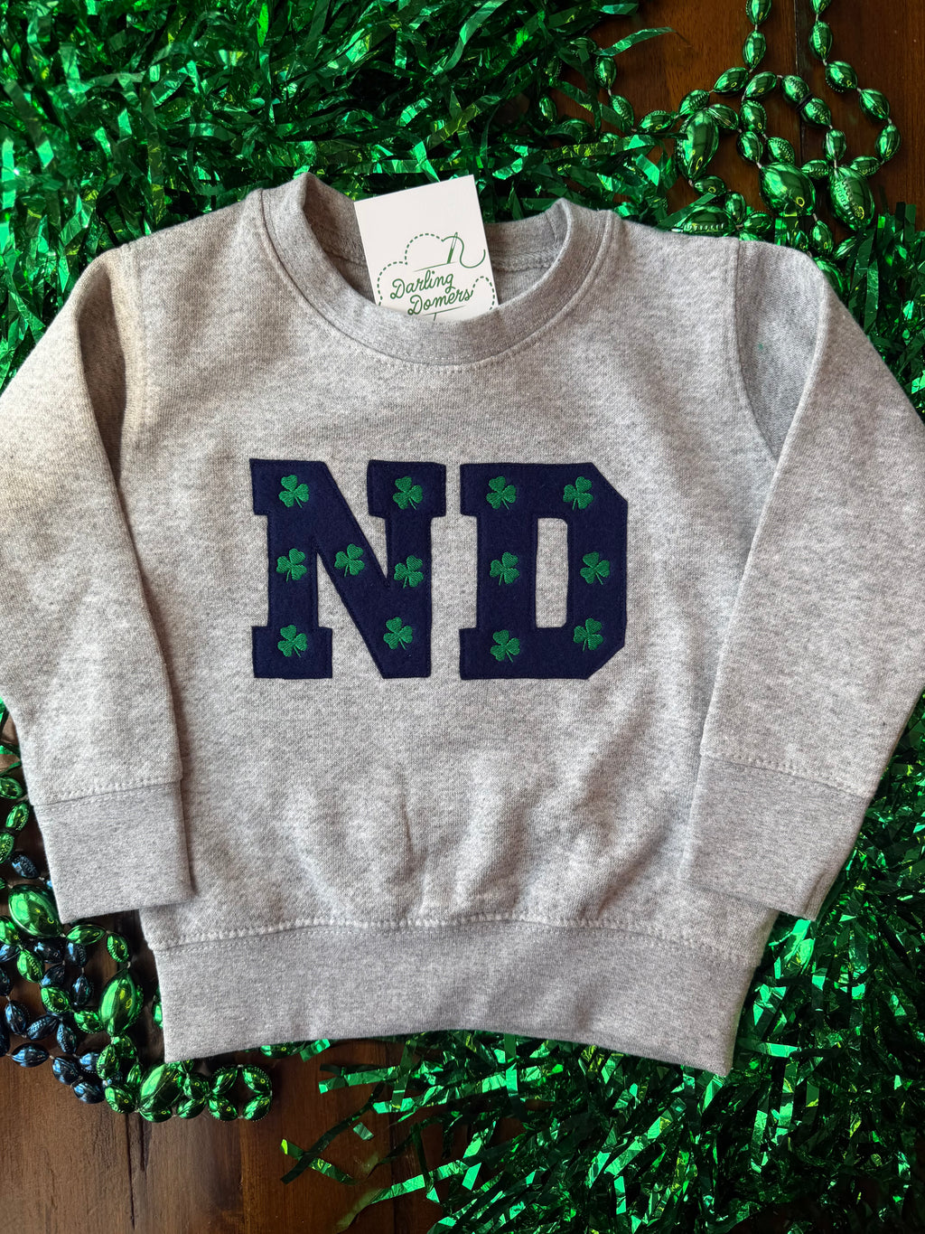 ND Shamrock Felt Applique Sweatshirt